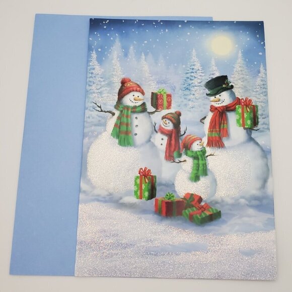 Lot of 7 Paper Magic Group Snowmen Christmas Holiday Cards with Envelopes - Picture 2 of 6